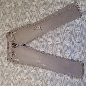 Distressed light grey skinny jeans